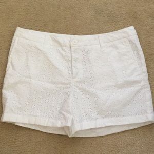 WHITE EYELET SHORTS- NEVER WORN